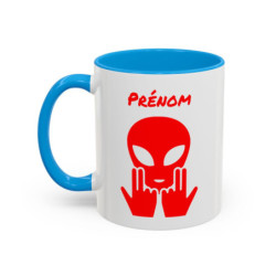Teecustom Mug Alien Rouge Personnalisé avec Prénom – Extraterrestre Humour Signe JUL – Mug Céramique Couleurs au Choix