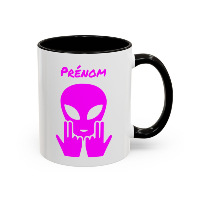 Teecustom Mug Alien Rose Personnalisé avec Prénom – Extraterrestre Humour Signe JUL – Mug Céramique Couleurs au Choix