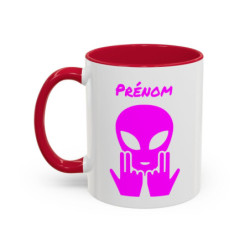 Teecustom Mug Alien Rose Personnalisé avec Prénom – Extraterrestre Humour Signe JUL – Mug Céramique Couleurs au Choix