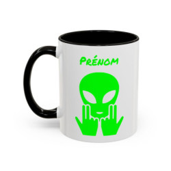 Teecustom Mug Alien Vert Personnalisé avec Prénom – Extraterrestre Humour Signe JUL – Mug Céramique Couleurs au Choix