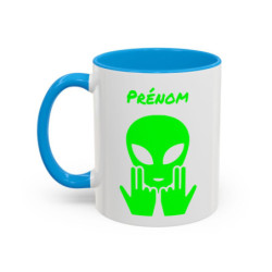 Teecustom Mug Alien Vert Personnalisé avec Prénom – Extraterrestre Humour Signe JUL – Mug Céramique Couleurs au Choix