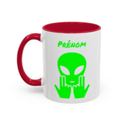 Teecustom Mug Alien Vert Personnalisé avec Prénom – Extraterrestre Humour Signe JUL – Mug Céramique Couleurs au Choix
