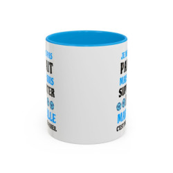 Teecustom Mug Marseille Football – Je Ne Suis Pas Mais Je Suis Marseille – Tasse Supporter OM Noir ou Bleu Clair