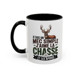 Teecustom Mug Chasse Cerf – Je Suis Un Mec Simple J’Aime La Chasse – Tasse Humoristique Chasseur