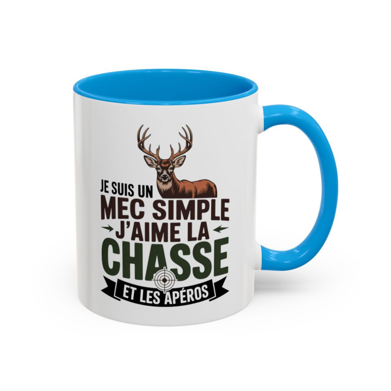 Teecustom Mug Chasse Cerf – Je Suis Un Mec Simple J’Aime La Chasse – Tasse Humoristique Chasseur