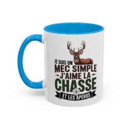 Teecustom Mug Chasse Cerf – Je Suis Un Mec Simple J’Aime La Chasse – Tasse Humoristique Chasseur