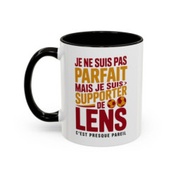 Teecustom Mug RC Lens Football – Je Ne Suis Pas Parfait Mais Je Suis Supporter de Lens – Tasse Humoristique Fan