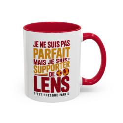 Teecustom Mug RC Lens Football – Je Ne Suis Pas Parfait Mais Je Suis Supporter de Lens – Tasse Humoristique Fan
