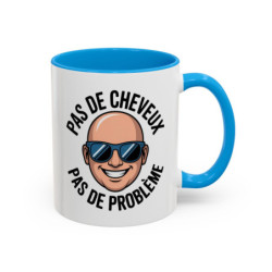 Teecustom Mug Humour Chauve – Pas de Cheveux Pas de Problème – Tasse Drôle Homme Design Cartoon