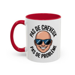 Teecustom Mug Humour Chauve – Pas de Cheveux Pas de Problème – Tasse Drôle Homme Design Cartoon