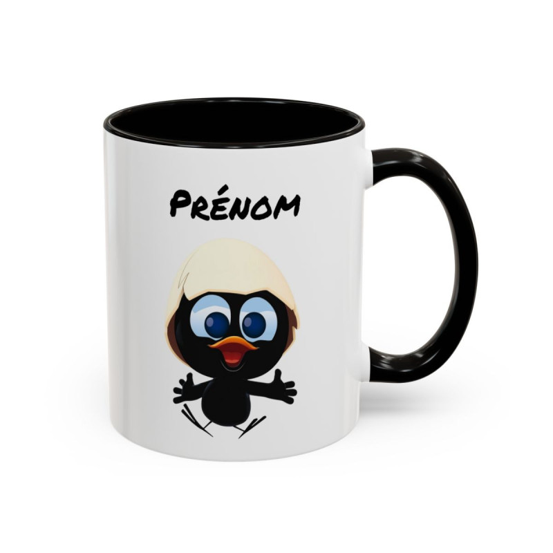Teecustom Mug Cartoon Personnalisé avec Prénom – Calimero – Tasse Mignonne Originale
