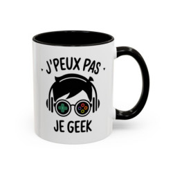 Teecustom Mug Geek Gaming – J’Peux Pas Je Geek – Tasse Gamer Humour Design Console