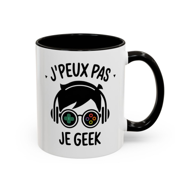 Teecustom Mug Geek Gaming – J’Peux Pas Je Geek – Tasse Gamer Humour Design Console