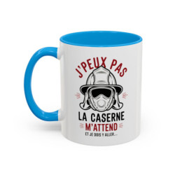 Teecustom Mug Pompier Humour – J’Peux Pas La Caserne M’Attend – Tasse Sapeur-Pompier Design Casque