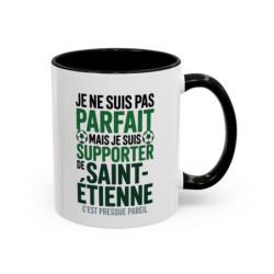 Teecustom Mug AS Saint-Étienne – Je Ne Suis Pas Parfait Mais Supporter – Tasse Football Humour