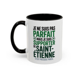 Teecustom Mug AS Saint-Étienne – Je Ne Suis Pas Parfait Mais Supporter – Tasse Football Humour