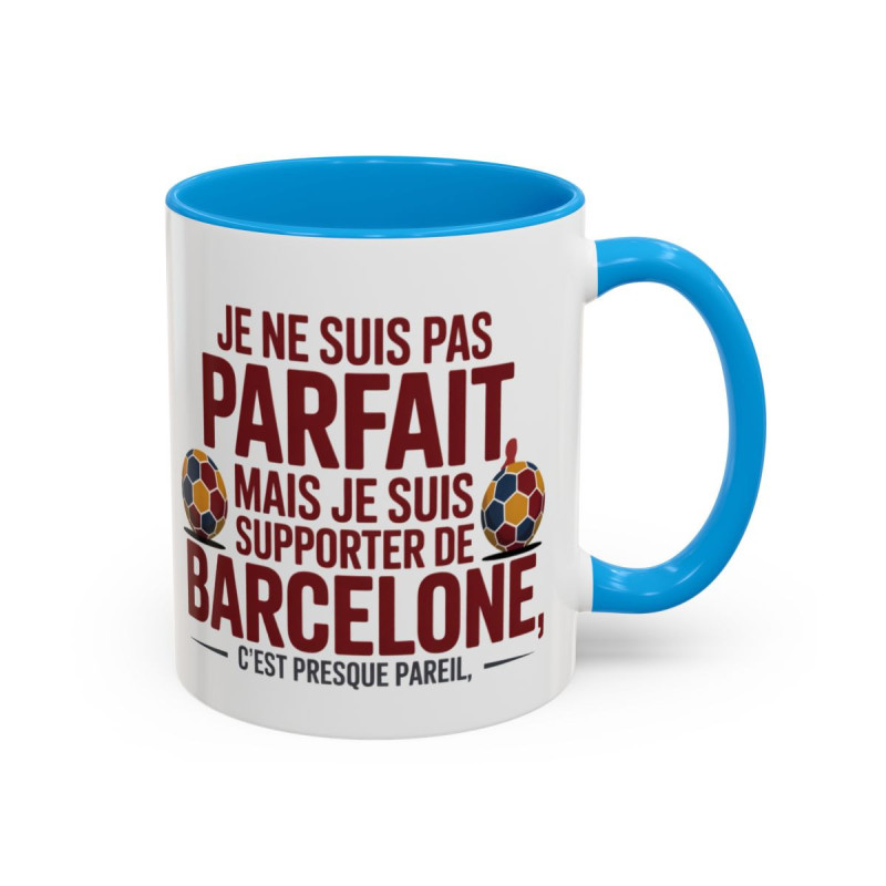 Teecustom Mug FC Barcelone – Je Ne Suis Pas Parfait Mais Supporter – Tasse Football Humour