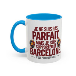 Teecustom Mug FC Barcelone – Je Ne Suis Pas Parfait Mais Supporter – Tasse Football Humour