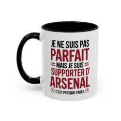 Teecustom Mug Arsenal Football – Je Ne Suis Pas Parfait Mais Supporter – Tasse Humour Fan