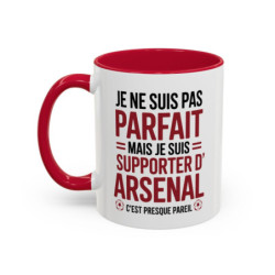 Teecustom Mug Arsenal Football – Je Ne Suis Pas Parfait Mais Supporter – Tasse Humour Fan
