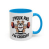 Teecustom Mug Cross Training – J’Peux Pas J’Ai Crossfit – Tasse Sport Humour Bouledogue Musclé