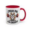 Teecustom Mug Cross Training – J’Peux Pas J’Ai Crossfit – Tasse Sport Humour Bouledogue Musclé