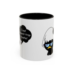 Mug Céramique Calimero Grognon – Tasse Humour “C’est Vraiment Trop Injuste” 325ml – Cadeau Original Café Noir,Bleu,Rouge
