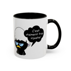 Mug Céramique Calimero Grognon – Tasse Humour “C’est Vraiment Trop Injuste” 325ml – Cadeau Original Café Noir,Bleu,Rouge