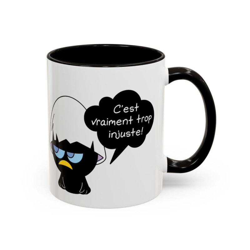 Mug Céramique Calimero Grognon – Tasse Humour “C’est Vraiment Trop Injuste” 325ml – Cadeau Original Café Noir,Bleu,Rouge
