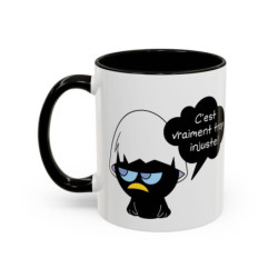 Mug Céramique Calimero Grognon – Tasse Humour “C’est Vraiment Trop Injuste” 325ml – Cadeau Original Café Noir,Bleu,Rouge
