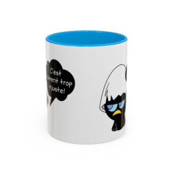 Mug Céramique Calimero Grognon – Tasse Humour “C’est Vraiment Trop Injuste” 325ml – Cadeau Original Café Noir,Bleu,Rouge
