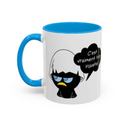 Mug Céramique Calimero Grognon – Tasse Humour “C’est Vraiment Trop Injuste” 325ml – Cadeau Original Café Noir,Bleu,Rouge