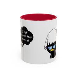 Mug Céramique Calimero Grognon – Tasse Humour “C’est Vraiment Trop Injuste” 325ml – Cadeau Original Café Noir,Bleu,Rouge