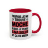 Mug Sœur Humour 325ml – Tasse Drôle “Parfois Je Me Trouve Moche Alors Je Pense à Ma Sœur” – Cadeau Sœur Original – Céramique
