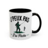 Mug "J’peux pas, j’ai pêche" – Tasse Céramique Humoristique Pêche – Cadeau Pêcheur Drôle – Micro-ondes & Lave-Vaisselle – 325 ml