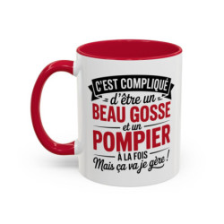 Mug Beau Gosse Pompier – Tasse Céramique Humour Sapeur-Pompier – Cadeau Homme Métier Feu – Micro-ondes & Lave-Vaisselle
