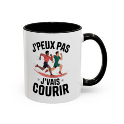 Mug J’peux pas J’vais Courir – Tasse Céramique Running Humour – Cadeau Sportif Course à Pied 325ml