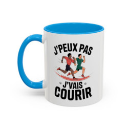 Mug J’peux pas J’vais Courir – Tasse Céramique Running Humour – Cadeau Sportif Course à Pied 325ml