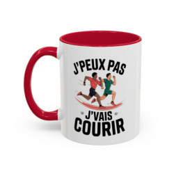 Mug J’peux pas J’vais Courir – Tasse Céramique Running Humour – Cadeau Sportif Course à Pied 325ml