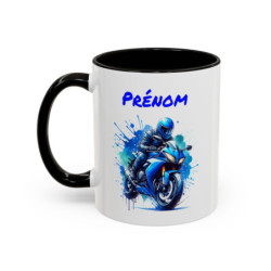 Mug Personnalisé Moto Sport – Tasse Céramique Motard avec Prénom – Cadeau Biker Homme