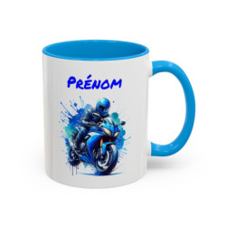 Mug Personnalisé Moto Sport – Tasse Céramique Motard avec Prénom – Cadeau Biker Homme