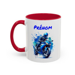 Mug Personnalisé Moto Sport – Tasse Céramique Motard avec Prénom – Cadeau Biker Homme
