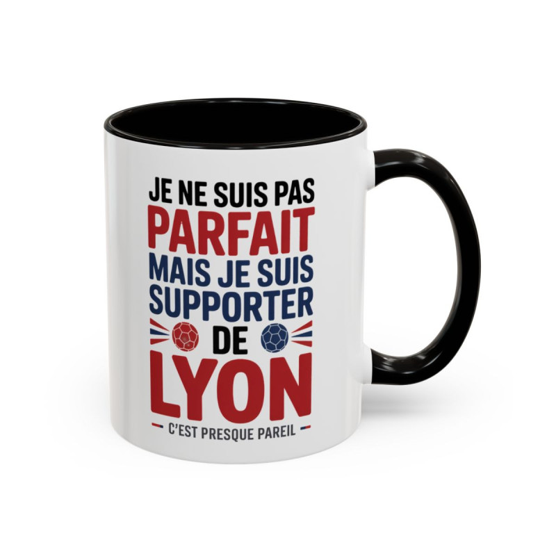 Mug Supporter Lyon Humour – Tasse Céramique Football Texte Drôle – Cadeau Fan Ville de Lyon