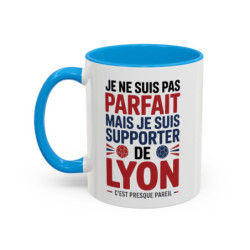 Mug Supporter Lyon Humour – Tasse Céramique Football Texte Drôle – Cadeau Fan Ville de Lyon