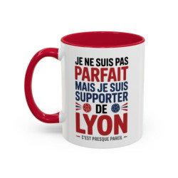 Mug Supporter Lyon Humour – Tasse Céramique Football Texte Drôle – Cadeau Fan Ville de Lyon