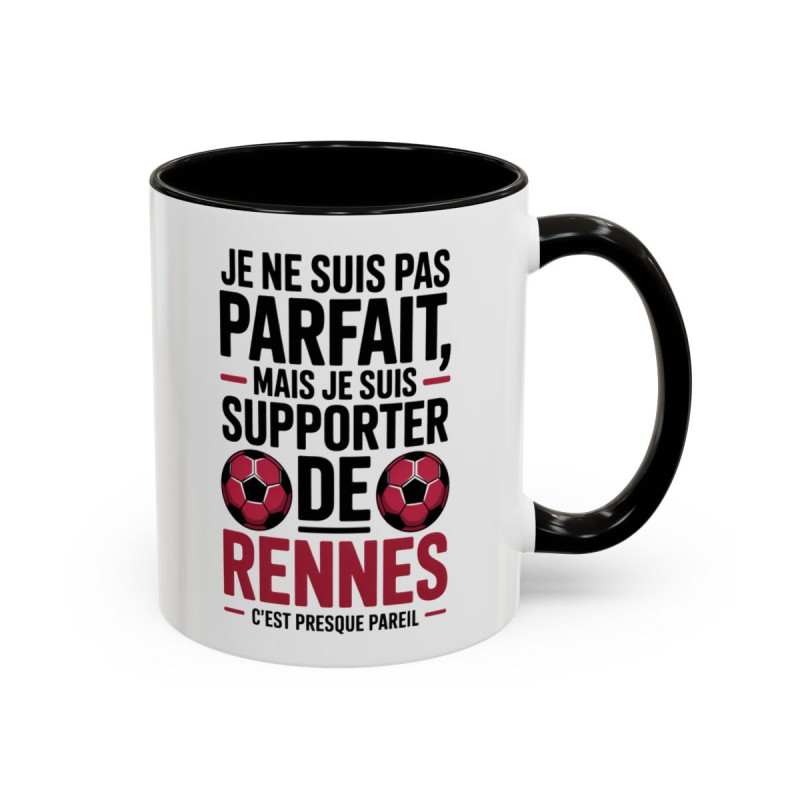 Mug Supporter Rennes Humour – Tasse Céramique Football Texte Drôle – Cadeau Fan Ville de Rennes