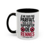Mug Supporter Rennes Humour – Tasse Céramique Football Texte Drôle – Cadeau Fan Ville de Rennes