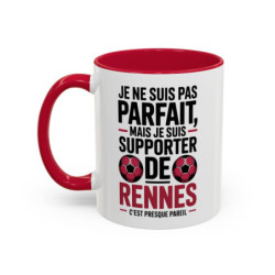 Mug Supporter Rennes Humour – Tasse Céramique Football Texte Drôle – Cadeau Fan Ville de Rennes