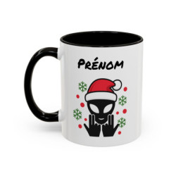 Teecustom Mug Alien Personnalisé avec Prénom Tasse Humour Noël OVNI Signe Jul Cadeau Drôle et Original