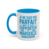 Mug Supporter Marseille Humour – Tasse Céramique Football Texte Drôle – Cadeau Fan Ville de Marseille